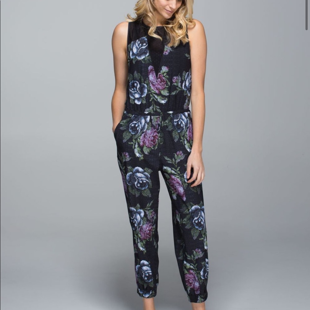 lululemon athletica Floral Jumpsuit - Black and Purple